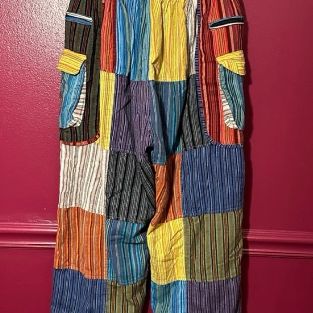 Boho Multicolor Patchwork Pants - image 6